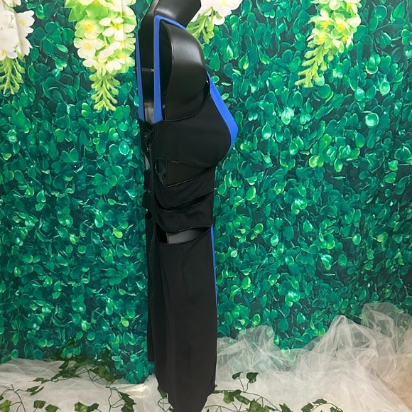 LIKE NEW - Bebe Addiction Cutout Colorblock Bodycon Mini Dress (Size XS) - Picture 2 of 4